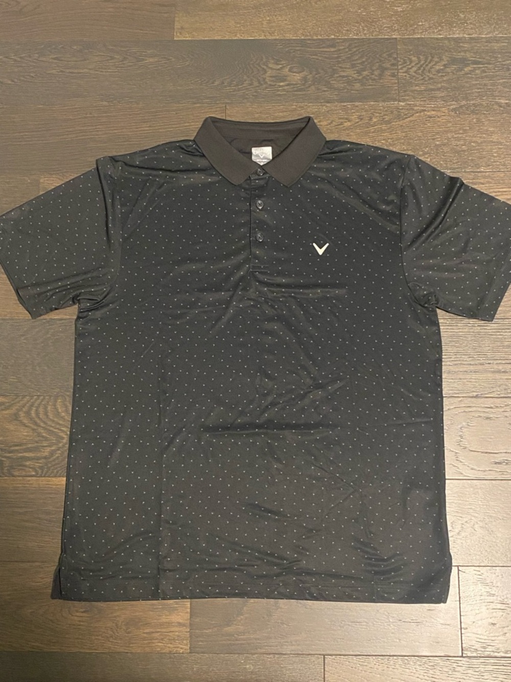 Callaway Black Polo with Subtle Dot Pattern